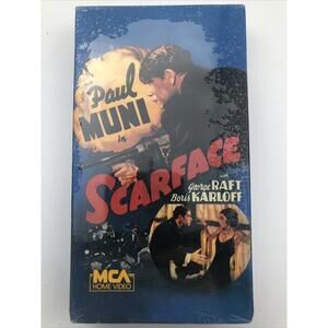 Scarface VHS Paul Muni George Raft Boris Karloff Gangster Movie Rare Sealed
